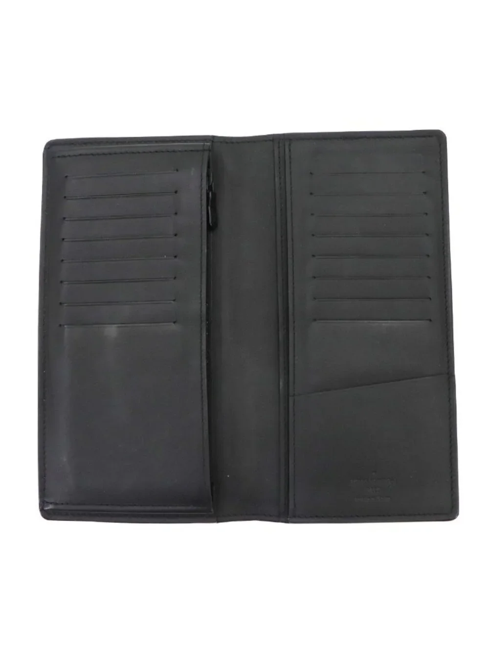 Louis Vuitton Monogram Shadow Portefeuille Brazza Bifold Wallet Leather Black